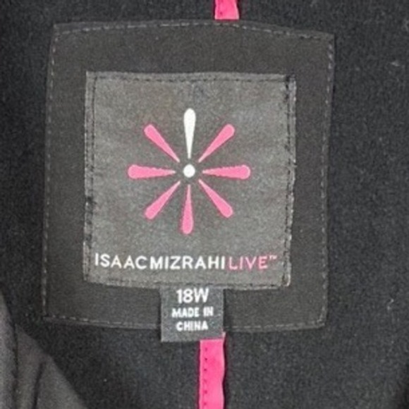 ISAAC MIZRAHI Black Double Breasted Trench Coat Women - Picture 6 of 10